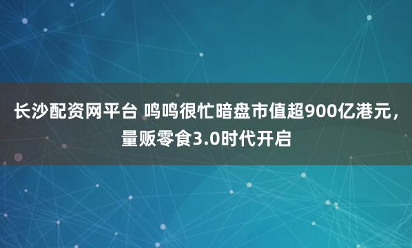 长沙配资网平台 鸣鸣很忙暗盘市值超900亿港元，量贩零食3.0时代开启