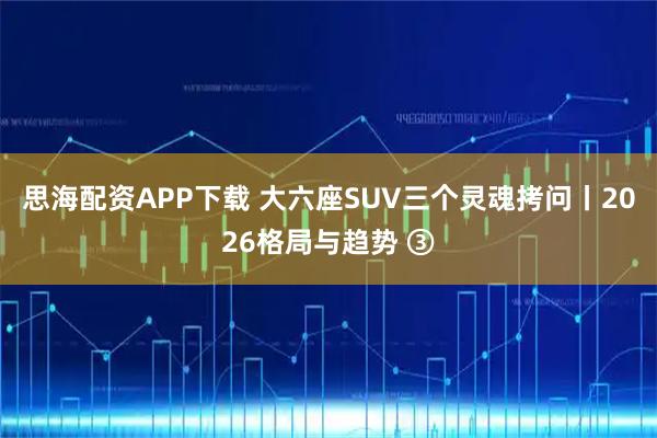 思海配资APP下载 大六座SUV三个灵魂拷问丨2026格局与趋势 ③