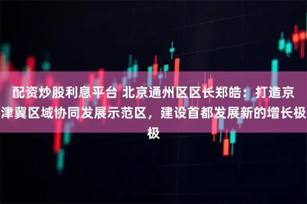 配资炒股利息平台 北京通州区区长郑皓：打造京津冀区域协同发展示范区，建设首都发展新的增长极