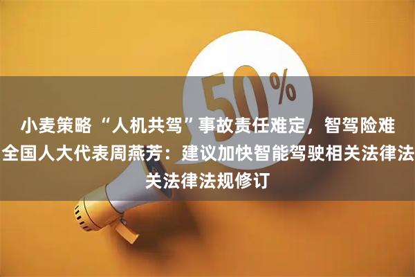 小麦策略 “人机共驾”事故责任难定，智驾险难补位！全国人大代表周燕芳：建议加快智能驾驶相关法律法规修订